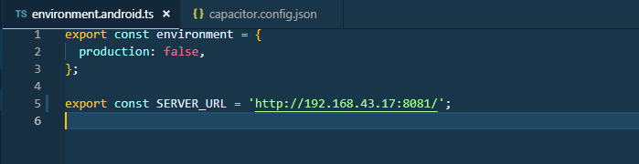 Android environment file server URL