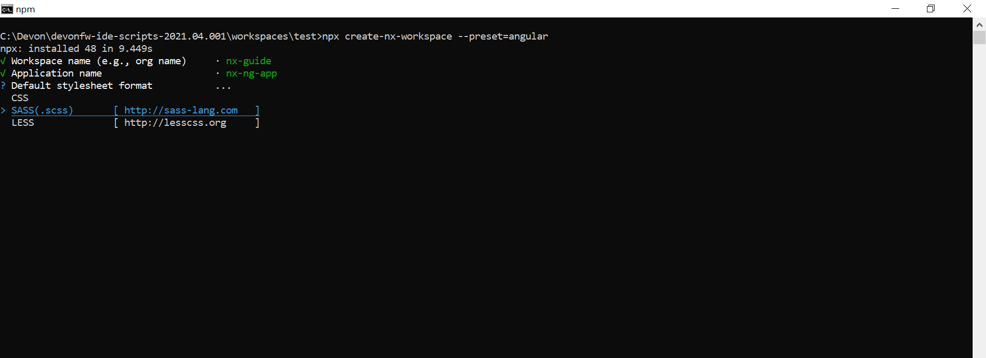 Creating a Nx workspace