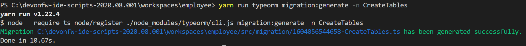 generate migrations